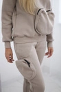 Insulated set with a decorative pocket beige