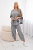 Cotton set blouse + trousers dark gray