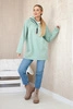 Tunic with a zipper on the hood Oversize dark mint