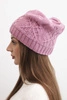 Women's winter hat with wool and decorative pattern with pearls K470 dark pink