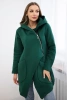 Insulated sweatshirt with an asymmetrical zipper dark green