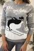 Christmas motif sweater gray