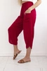 Trousers with wide leg and pockets burgundy