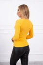 Blouse with decorative buttons mustard