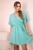 Muslin dress with waist dark mint