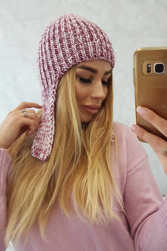 Dámská klapka na uši Jana K314 fialová+bílá
