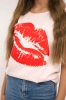 Lippenprint Bluse puderrosa