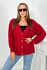 Buttoned sweater with puff sleeves red