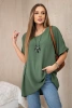 Oversized blouse with pendant light khaki