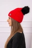 Cap with a pompom Judyta K347 red