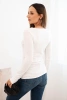 Women's viscose sweater with a round neckline and fitted style white