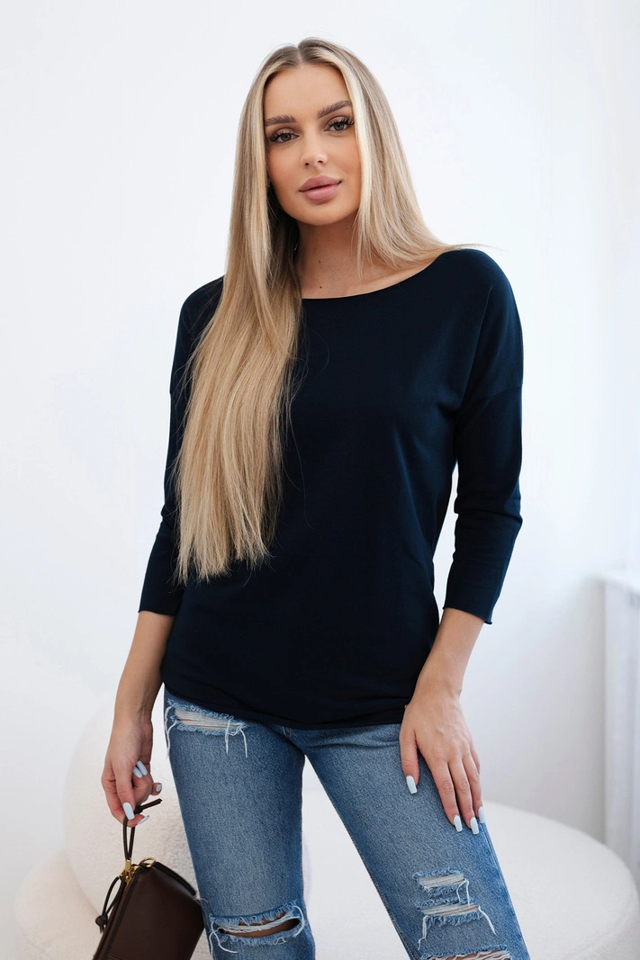 Blúzka Casual námornícka modrá