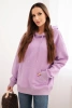 Women's cotton loop hoodie with kangaroo pocket purple