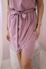 Tied dress with an envelope-like dark pink