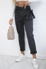 Viscose trousers tied with an asymmetrical front Graphite