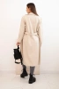 Damen-Trenchcoat aus Kunstleder mit Gürtel und Kragen beige