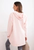 Sweatshirt with longer back and hood powdered pink