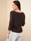 Damenpullover aus Viskose mit V-Ausschnitt braun