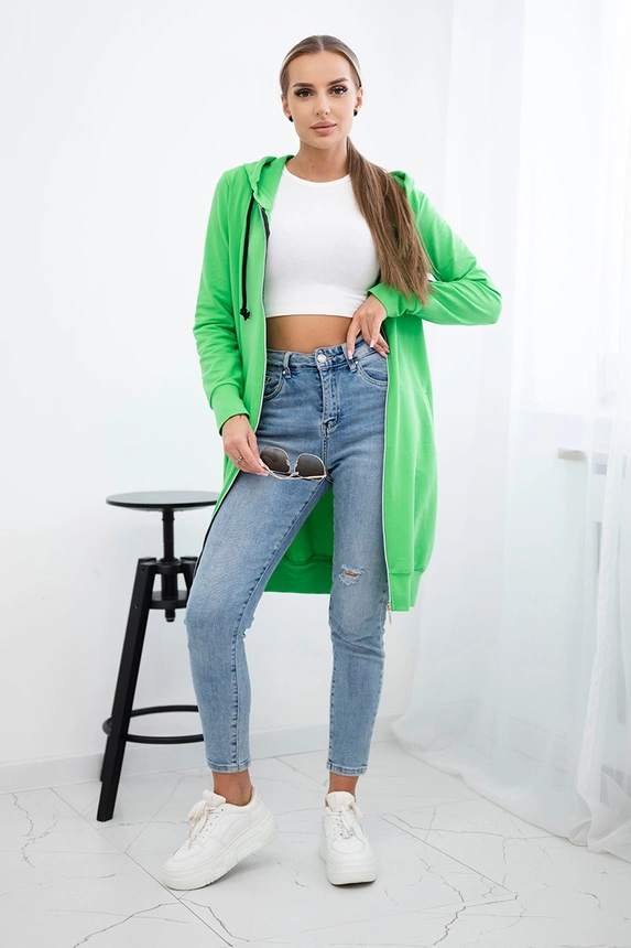 Kleid Sweatshirt mit Kapuze hellgrün