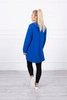 Sweatshirt with longer back and hood mauve-blue