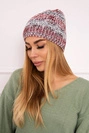 Čapica s fleece Melisa K241 bordová+šedá