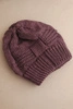 Women's winter hat acrylic with decorative weave K462 dark purple