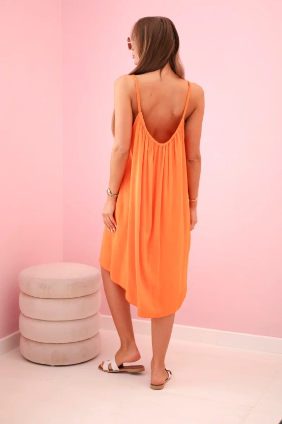 Viscose dress with straps orange