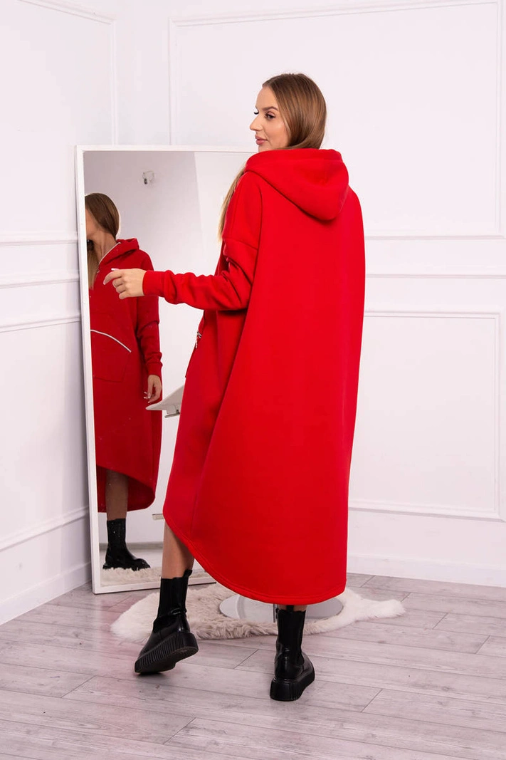 Insulated dress with a hood red
