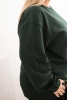 Dámská mikina Plus Size bavlněná basic s kulatým výstřihem tmavě zelená