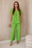 Set with necklace blouse + pants bright green