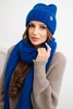 Damen-Set Mütze und langer Schal aus weichem Garn himmelblau
