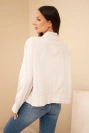 Damen-Baumwoll-Sweatshirt zum Schließen mit Bindung unten beige