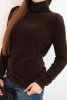 Women's alpaca sweater with a turtleneck brown