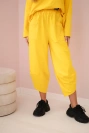 Cotton sweatshirt pants set dark yellow