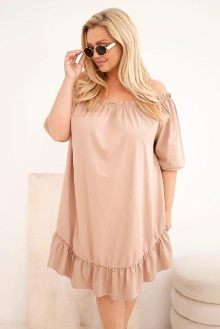 Sukienka damska Plus Size bawełniana z falbaną fango