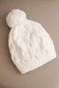 Women's winter wool hat with zirconia and pattern K455 mocha