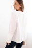 Women's viscose blouse with frills and long sleeves white