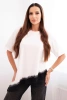 Women's asymmetrical cotton blouse with lace at the bottom black