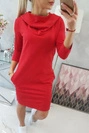 Kleid mit Kapuze und Taschen rot