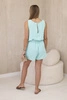 Short jumpsuit with decorative lace light mint