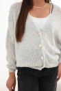 Women's sweater with V-neck and buttons gray