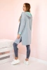 Two-color cape with a hood mint+gray