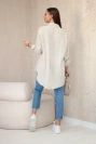 Bavlnená mušelínová košeľa oversize tmavo béžová
