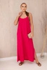 Long dress with straps fuchsia