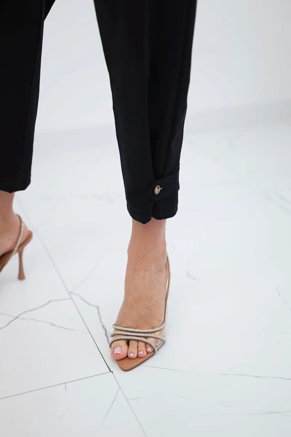 Summer Punto Hose mit Beinabschluss schwarz