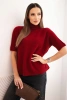 Sweter damski z golfem o luźnym kroju bordowy