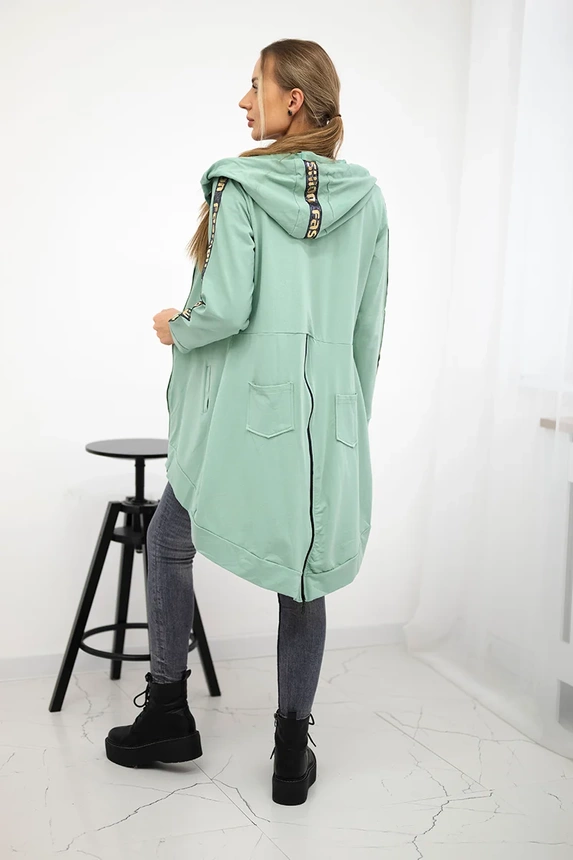 Sweatshirt with zip at the Dark mint