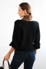 Women's sweater with decorative cuff black