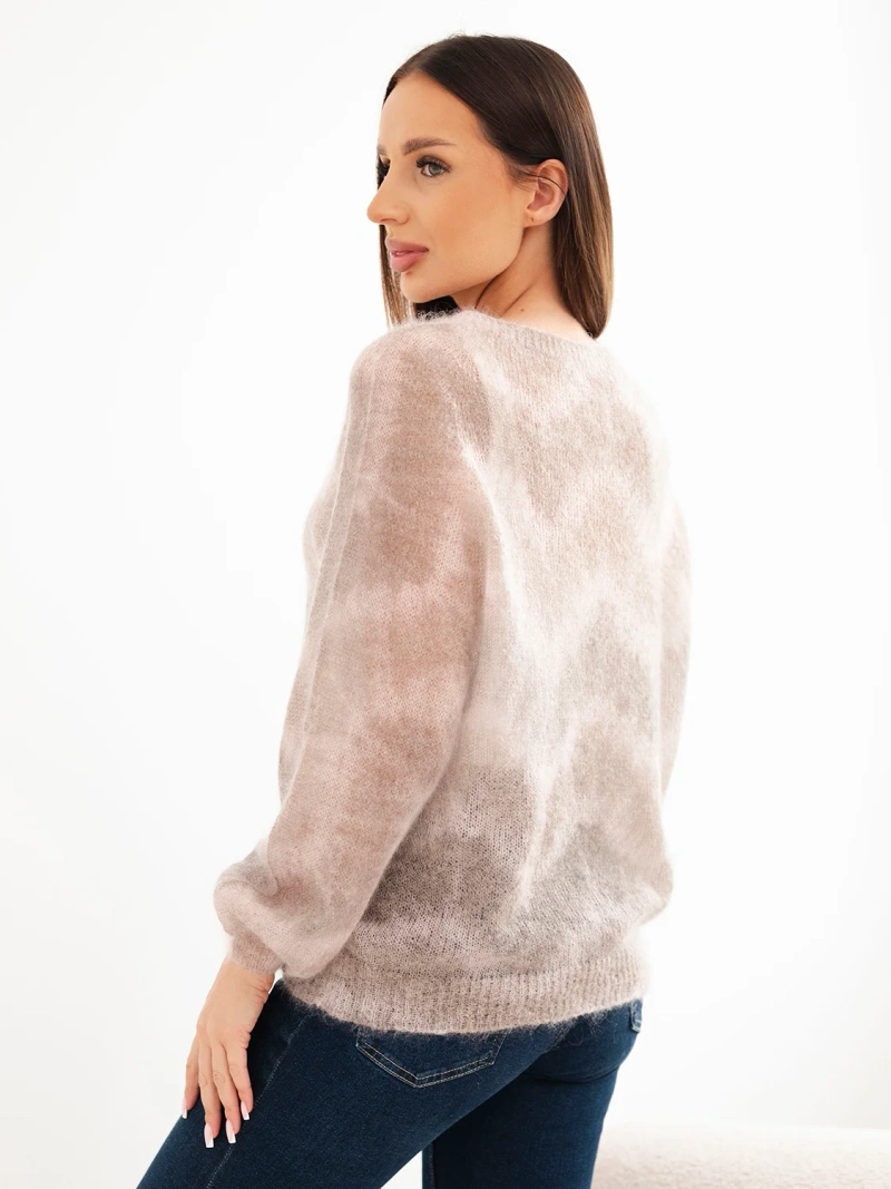 Women's sweater made of 70% kid mohair with an abstract pattern fango