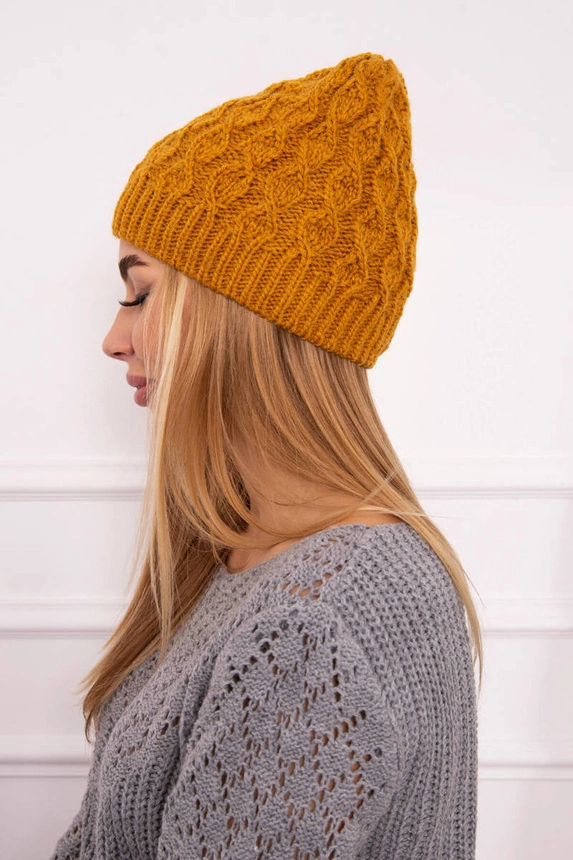 Cap with fleece Roma K224 mustard
